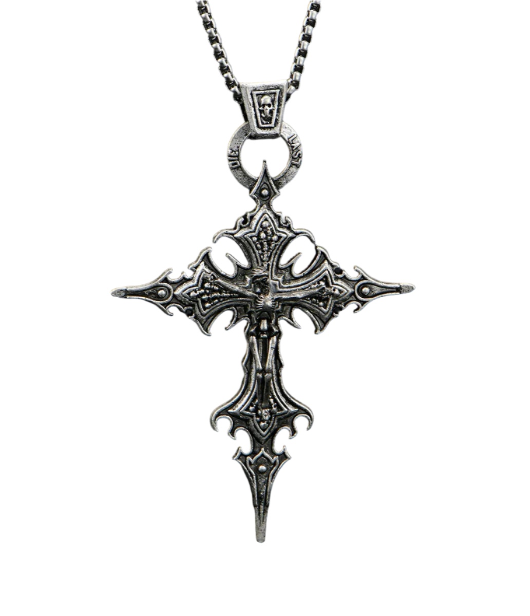 Nailbound Skull Cross Necklace