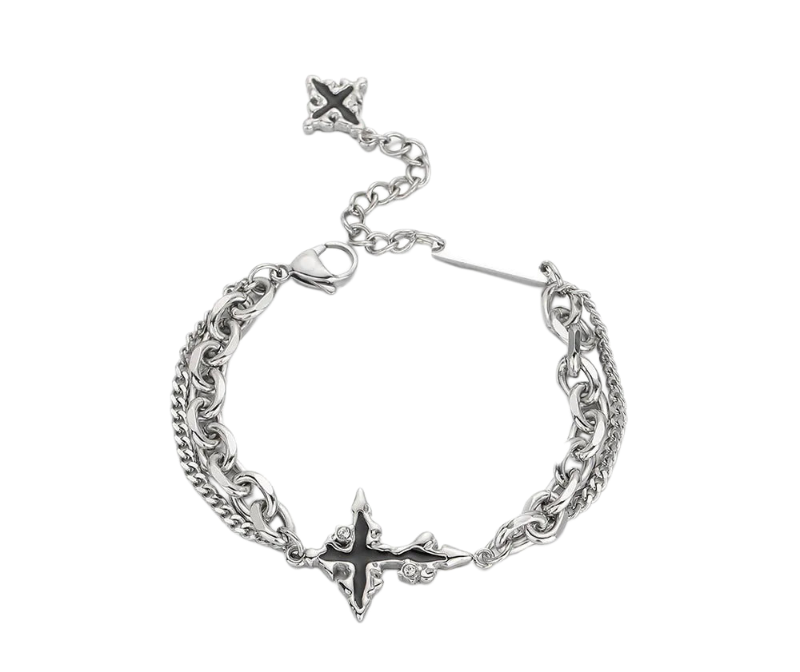 Ashen Crucifix Bracelet (Silver)