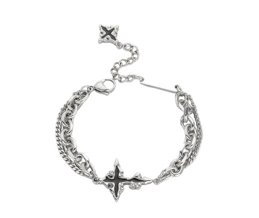 Ashen Crucifix Bracelet (Silver)